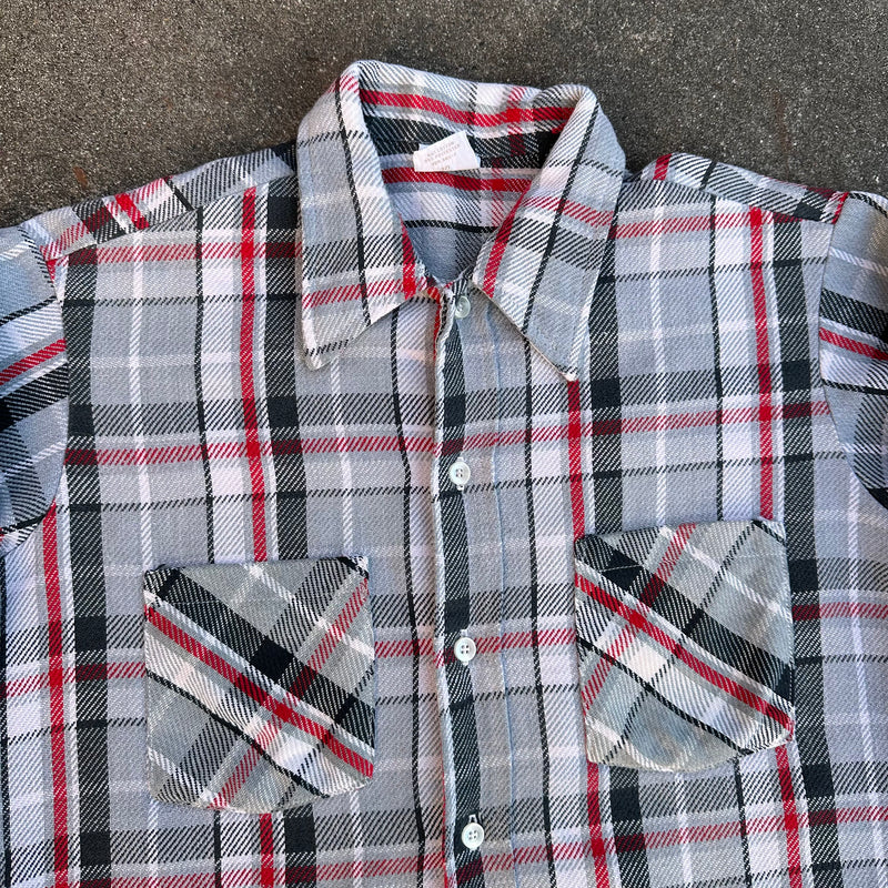 1970’s Big Mac Plaid Cotton Blend Flannel Shirt Medium