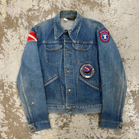 1970’s Patched Wrangler 124MJ Denim Jacket 22” Chest