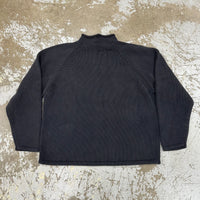 1990’s J Crew Black Cotton Roll Neck Sweater XL