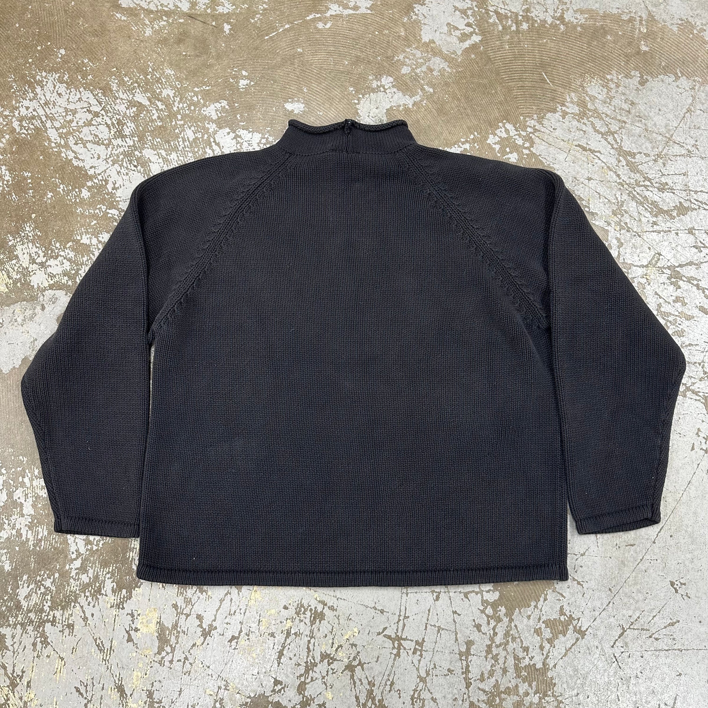1990’s J Crew Black Cotton Roll Neck Sweater XL