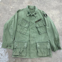 1960’s US Army First Signal Brigade Patched Poplin Jungle Jacket Small Short