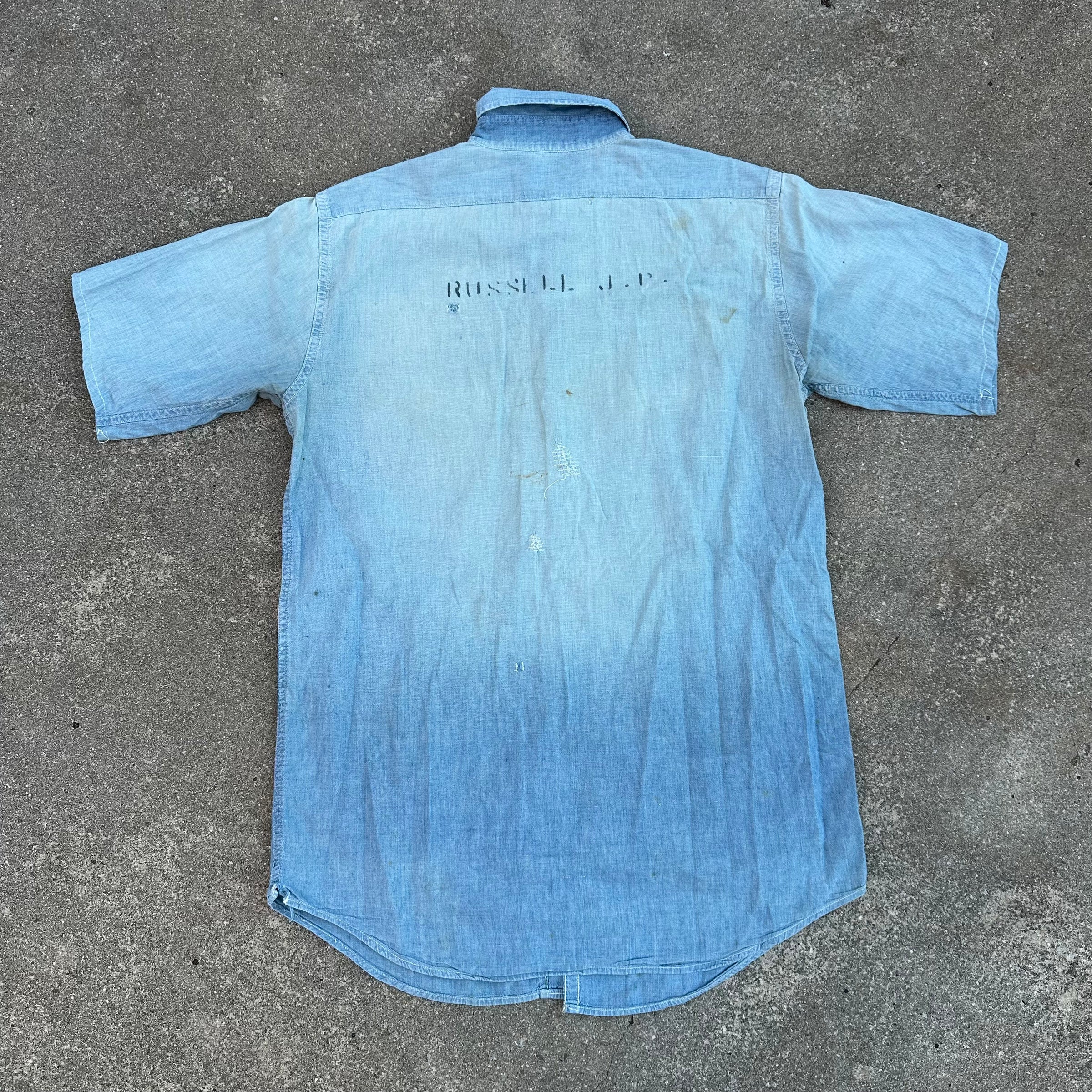 1940’s Stenciled WWII USN Chambray Shirt