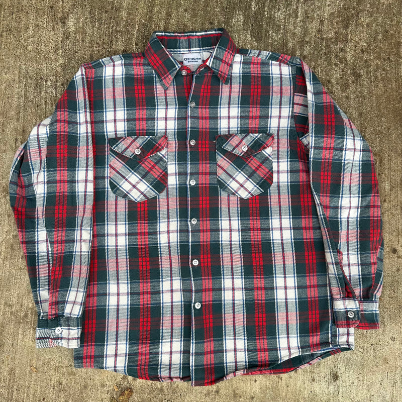 1970’s OshKosh Plaid Cotton Flannel Shirt Large