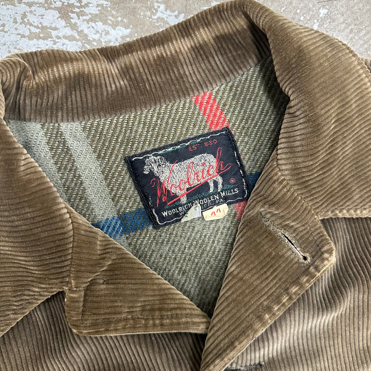 1950’s/60’s Woolrich Brown Corduroy Blanket Lined Field Jacket Size 44