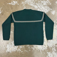 1980’s Hong Kong Made Green Striped Wool Sweater Medium