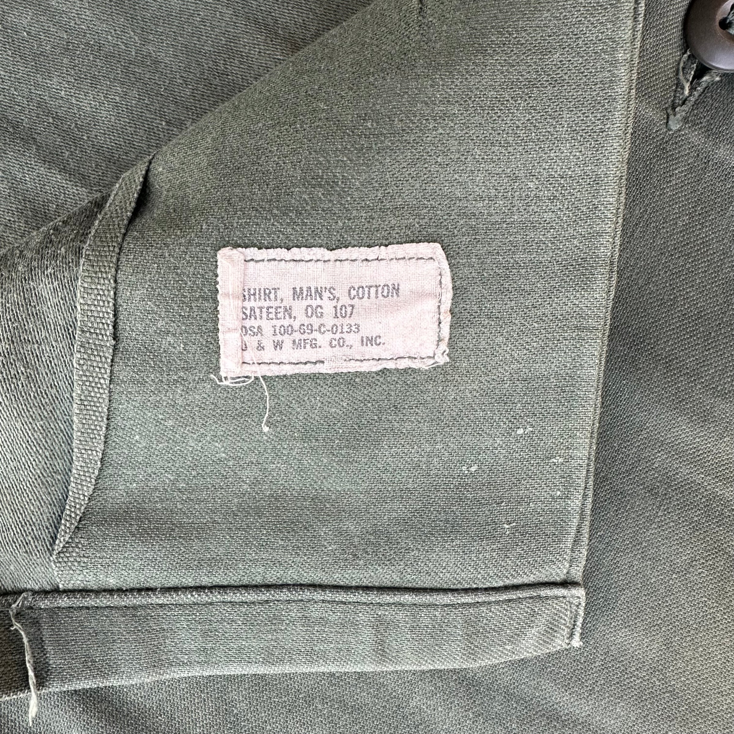 1960’s US Army Fifth Infantry Patched Fatigue Shirt Large