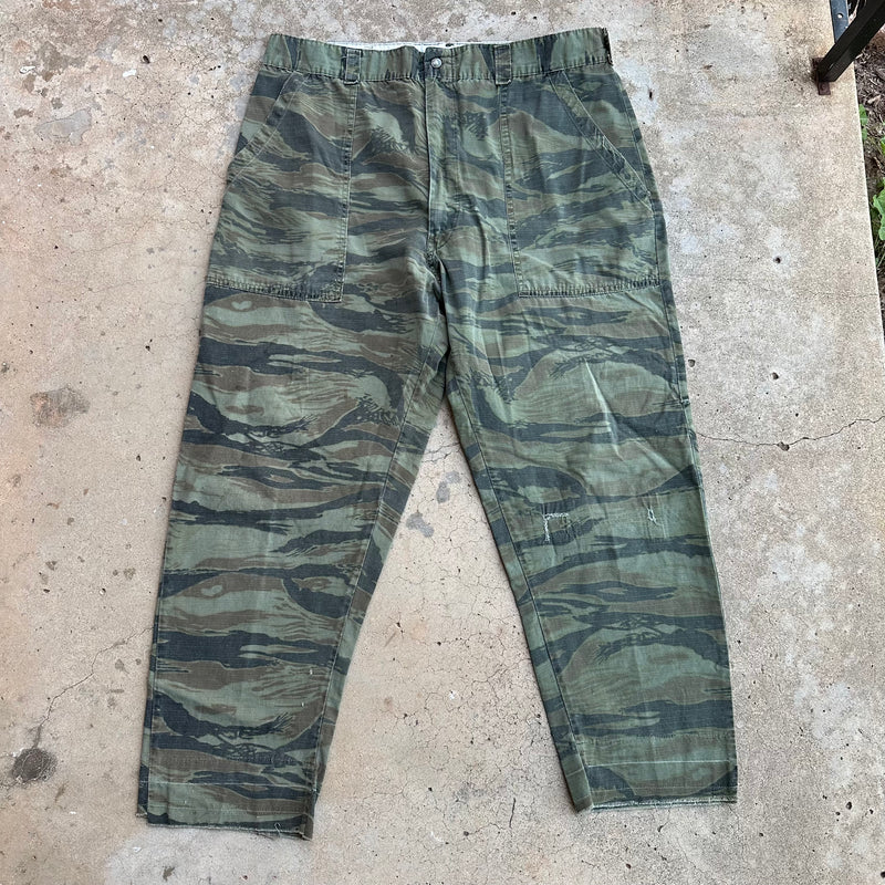 1970’s Civilian Tiger Stripe Camo Fatigue Pants 40” Waist
