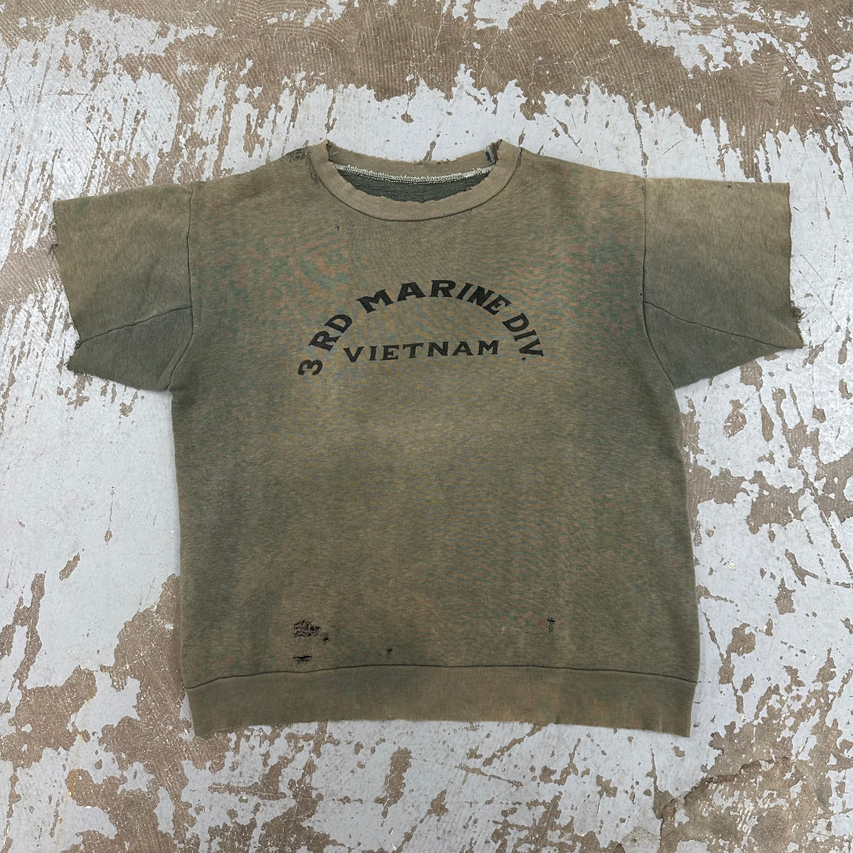 1960’s Vietnam War 3rd Marine Division Cut Off Sweatshirt Medium