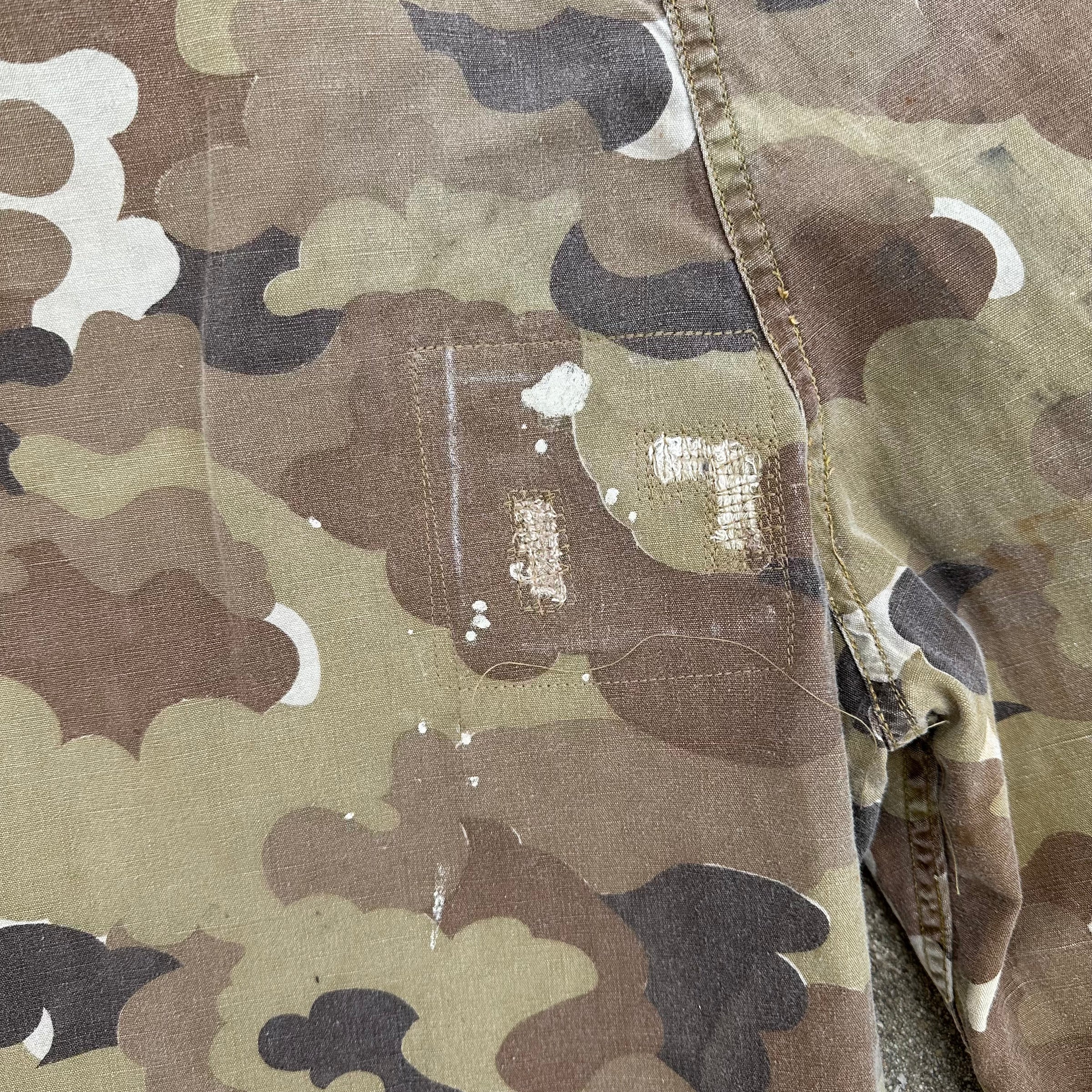 1960’s/70’s Vietnam War ARVN Police Cloud Camo Cotton Shell Pants 28” - 39” Waist