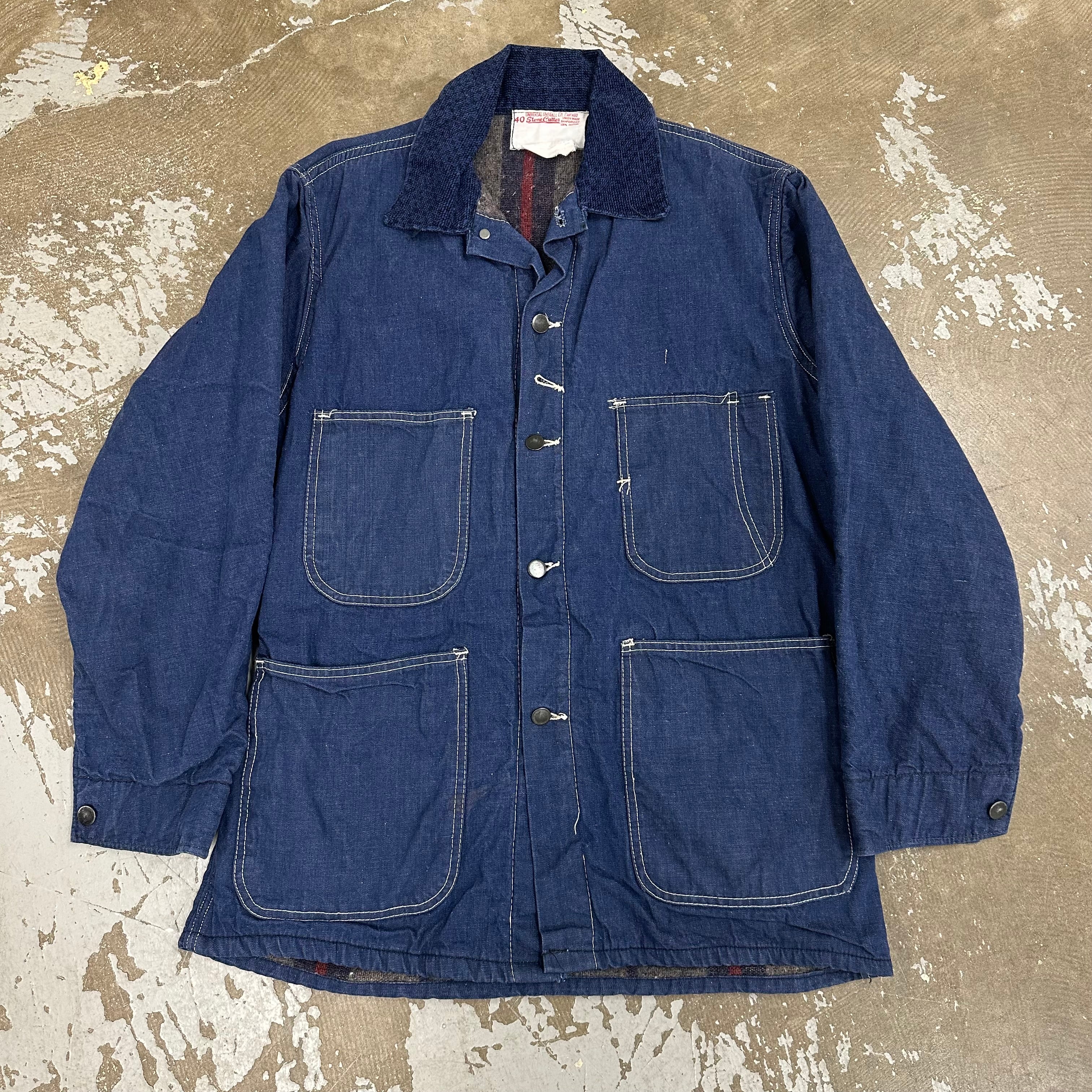 た*ま様 【40サイズ】80s Carter's Denim Chore Jac 1960's Universal Overall Co Blanket Lined Denim Chore Jacket Size
