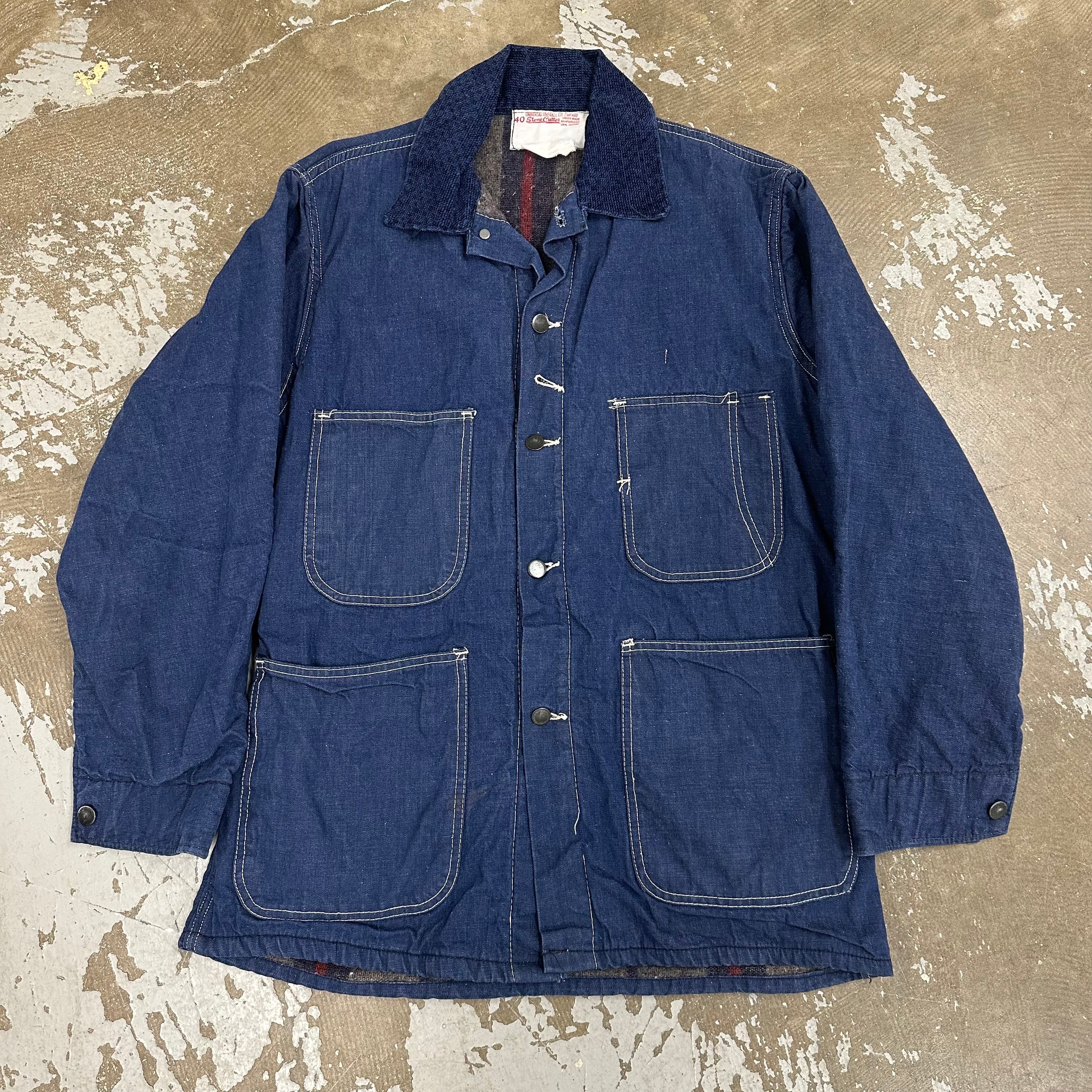 1960’s Universal Overall Co Blanket Lined Denim Chore Jacket Size 40