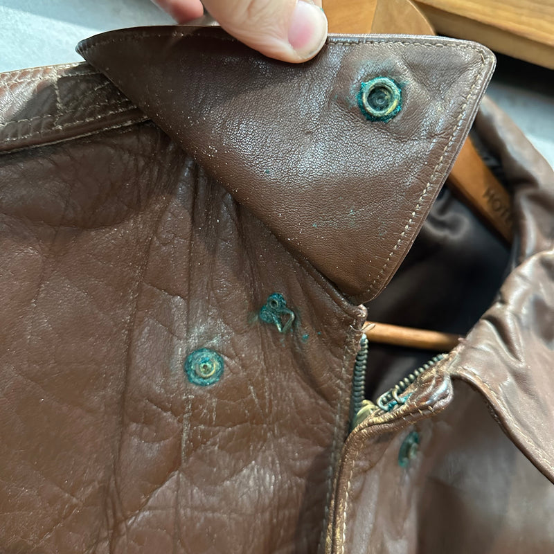 1940’s WWII Named Cable Raincoat A-2 Flight Jacket Size 42
