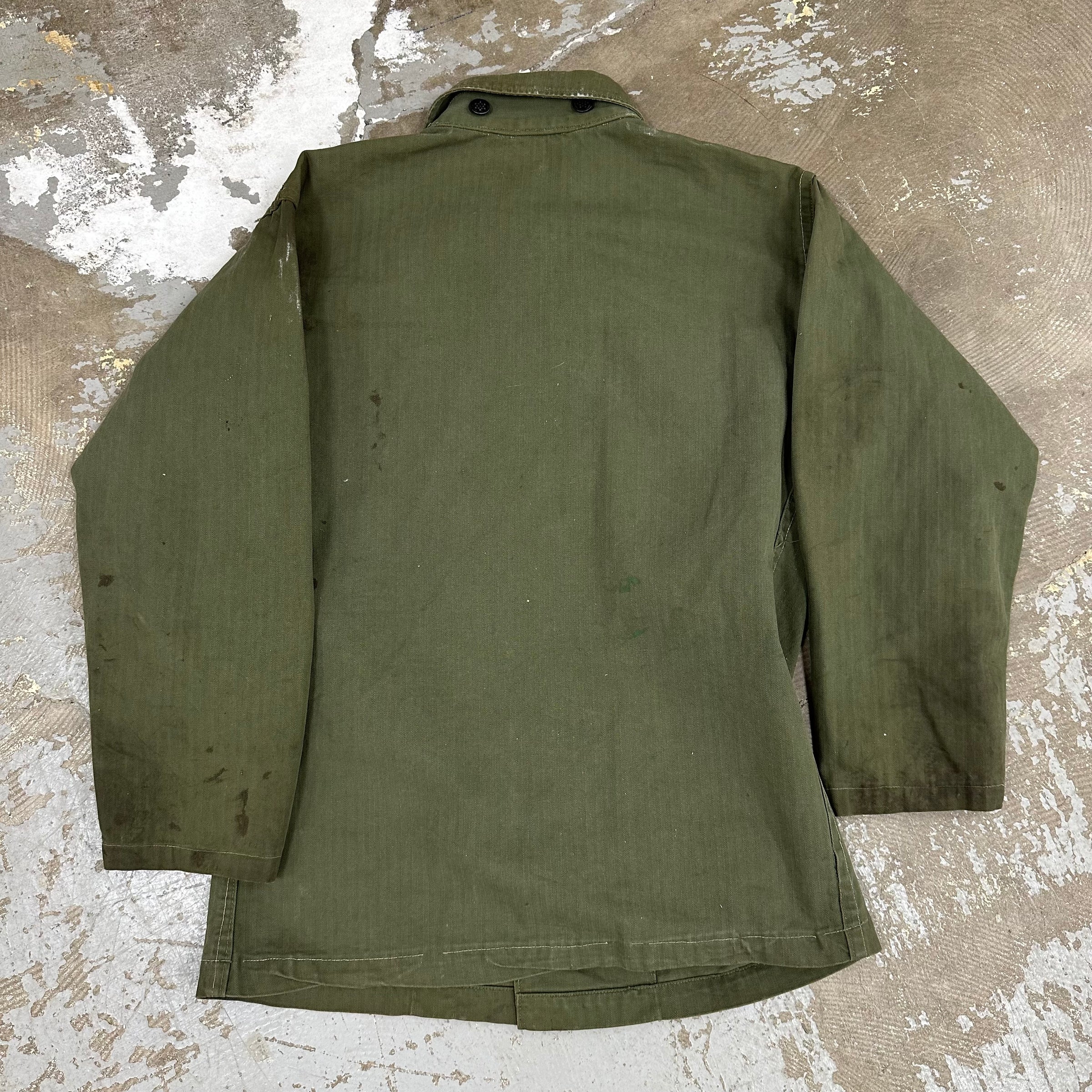 1940’s Thrashed WWII US Army HBT Shirt Size 40R