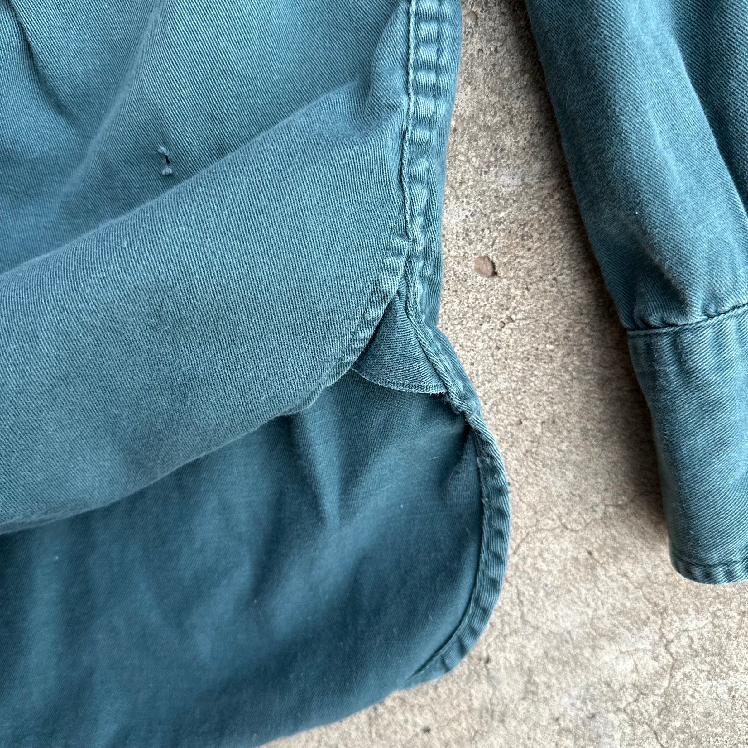 1950’s/60’s Burlington Air Express Patched Cotton Gusseted Work Shirt Large