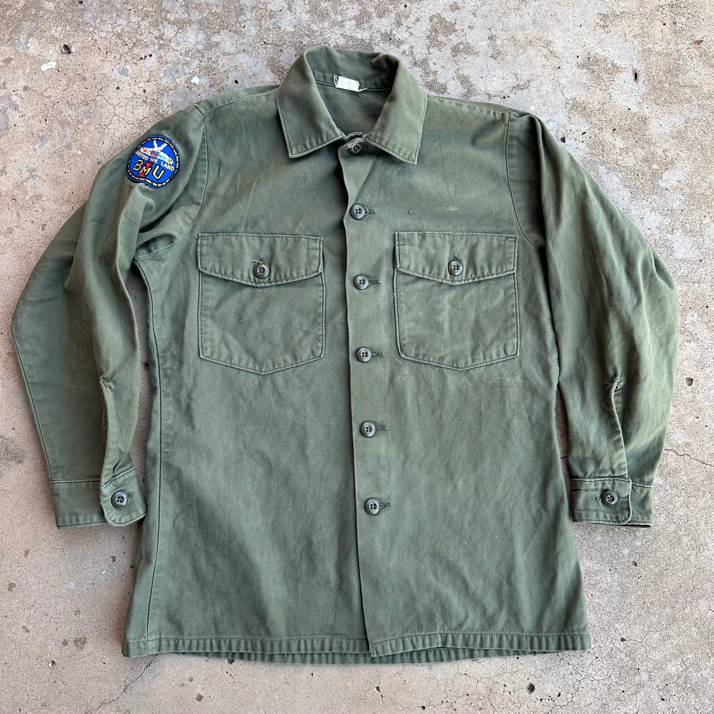 1970’s US Navy NBG Beachmaster Unit 1 Patched Fatigue Shirt