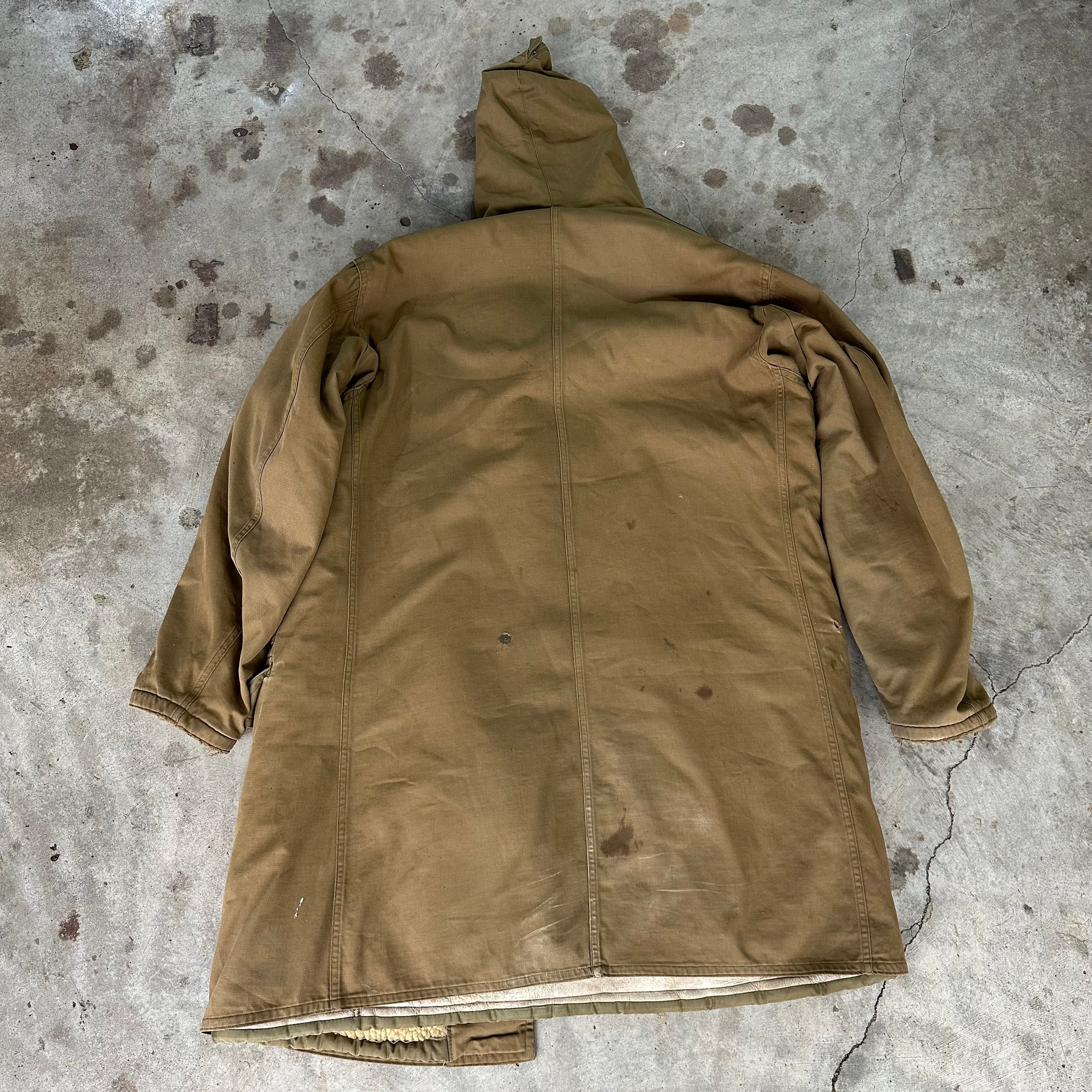 1940’s WWII US Army Sheepskin Lined Parka Type Overcoat Size 40