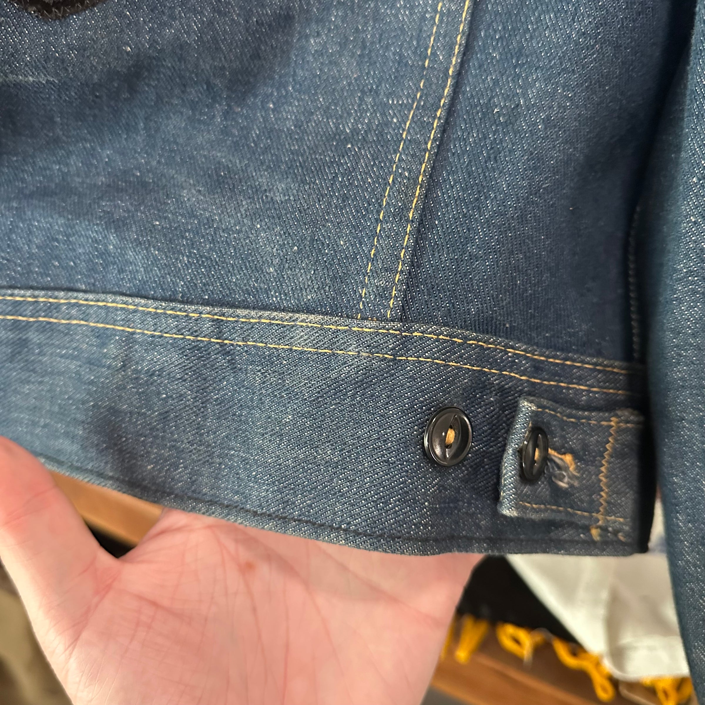 1970’s Deadstock/Mint Lee 101J Denim Jacket With Harley Davidson Patches