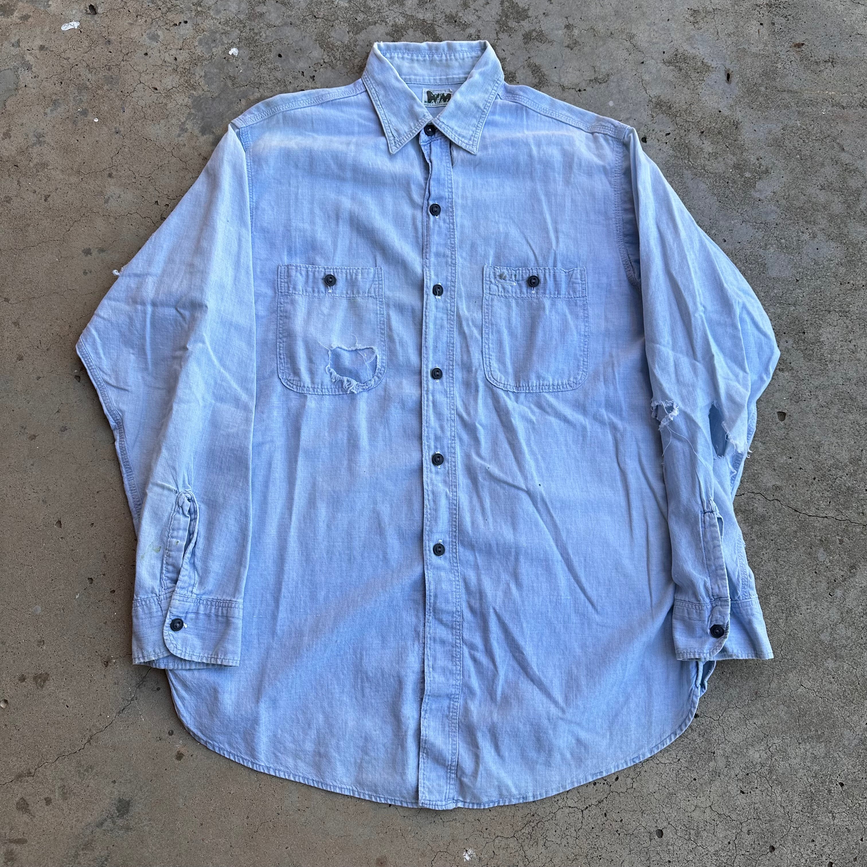 1940's/50's Sears Sanforized Chambray Work Shirt Medium – Little
