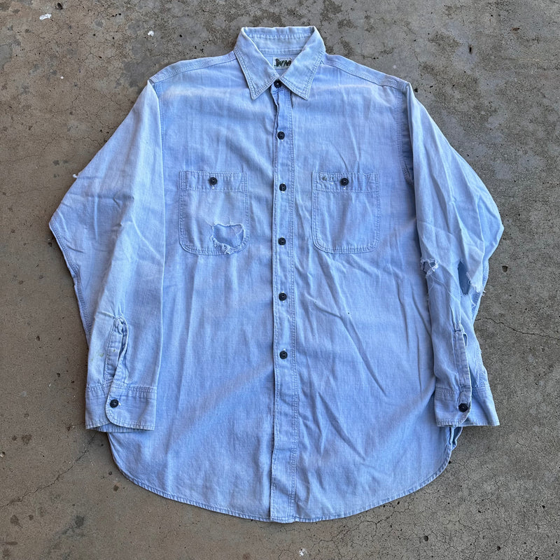 1940’s/50’s Sears Sanforized Chambray Work Shirt Medium