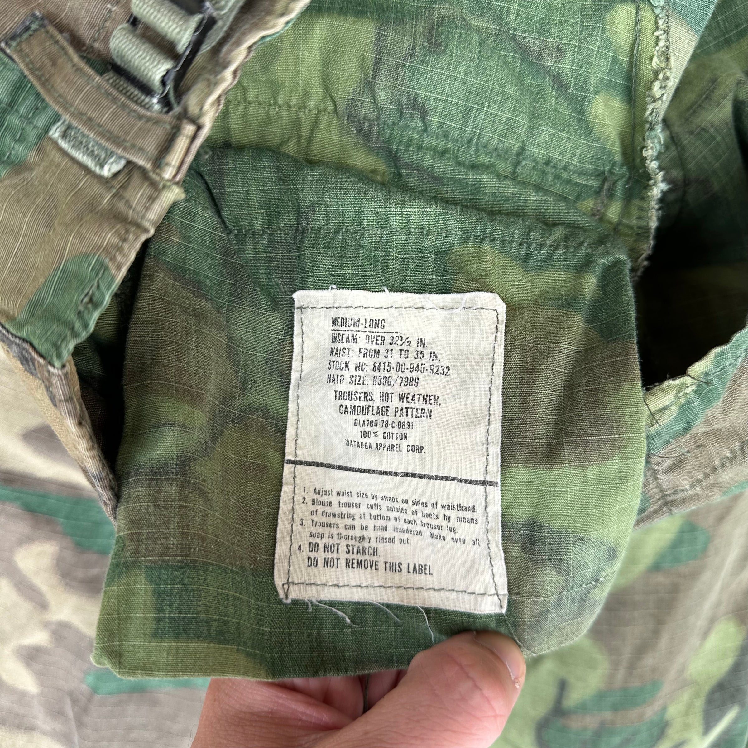 1970’s ERDL/Woodland Clown Camo RDF Jungle Pants Medium Long