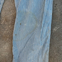 1950’s Thrashed Anthony’s Buckhide Hickory Stripe Overalls 38” Waist