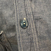 1940’s Stenciled WWII USN Chambray Shirt Large 22.5” Chest