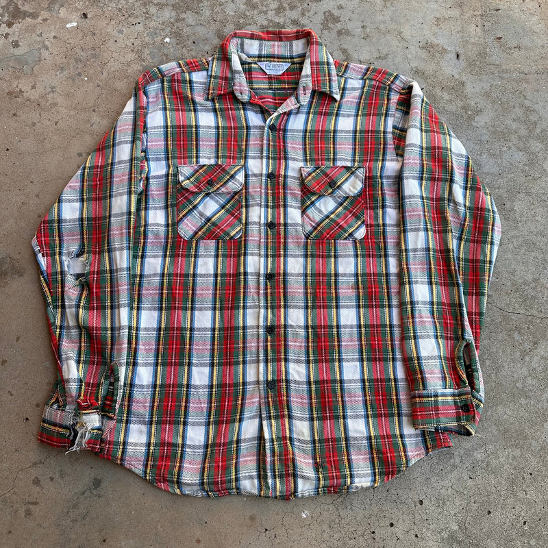 1980’s Five Brother Plaid Cotton Flannel Shirt Large