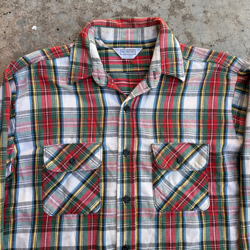 1980’s Five Brother Plaid Cotton Flannel Shirt Large