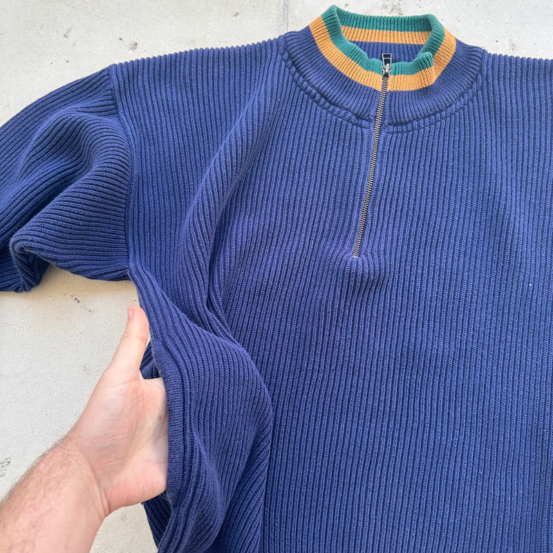 1990’s Eddie Bauer Cotton Quarter Zip Sweater Large