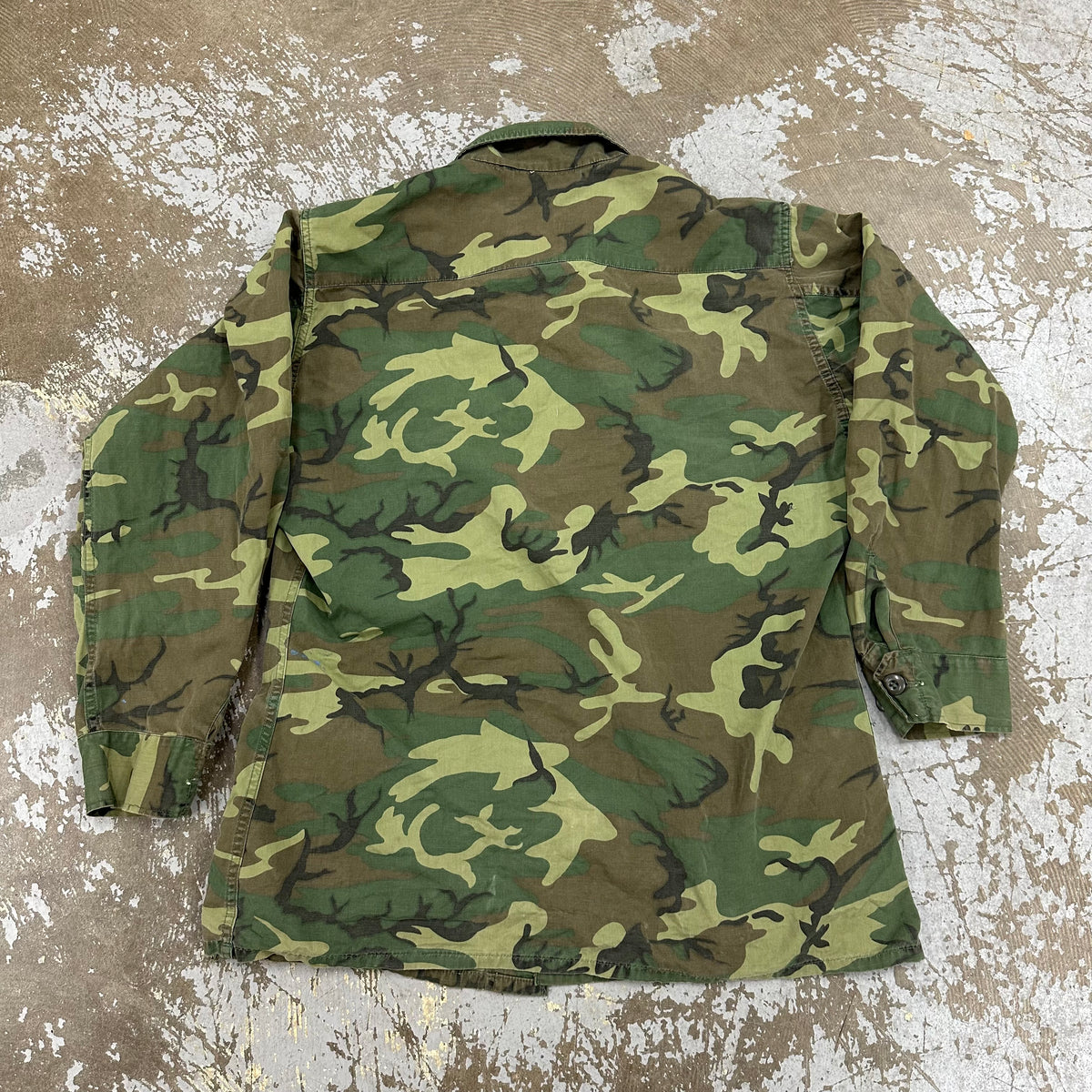 1960’s Vietnam War Poplin ERDL Camo Jungle Jacket Medium Regular