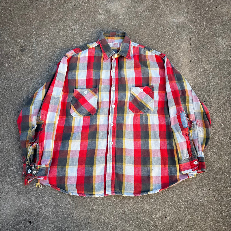 1950’s Big Mac Penney’s Plaid Cotton Flannel Shirt XL