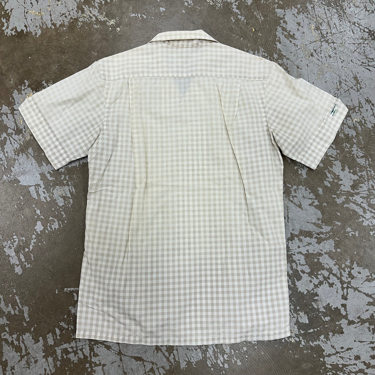 1950’s/60’s Sitterley Co Grey Gingham Cotton Loop Collar Shirt Medium