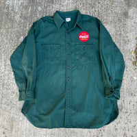 1950’s Coca Cola Employee Green Work Shirt Large