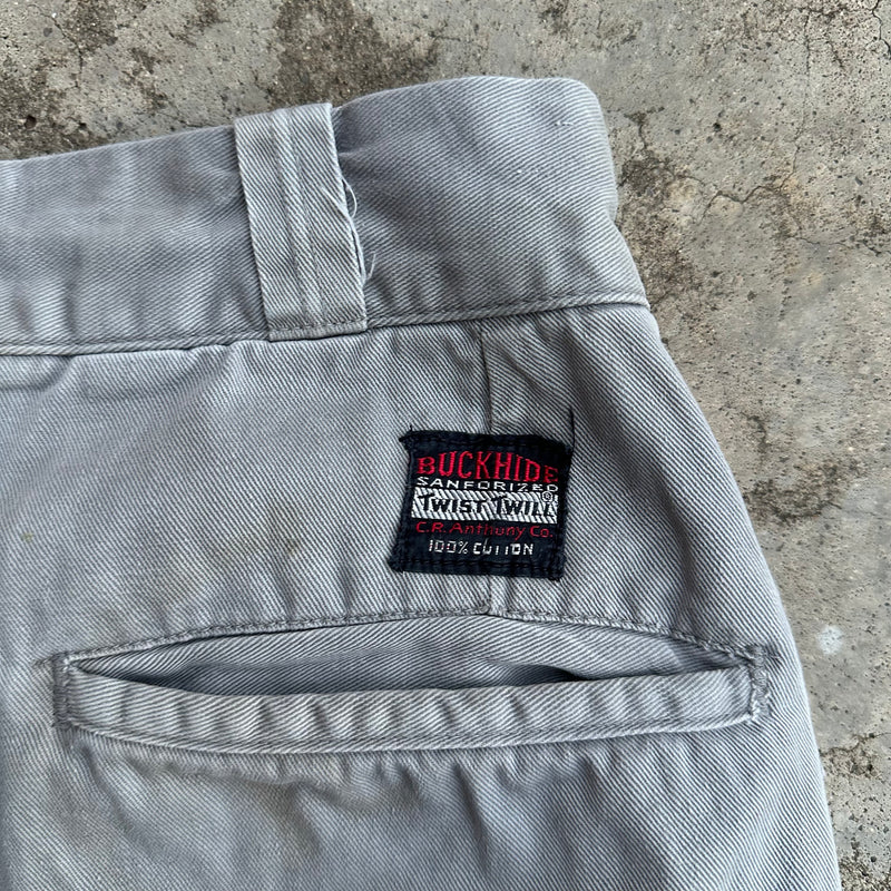 1950’s Anthony’s Buckhide Grey Sailcloth Cotton Work Pants 28” Waist