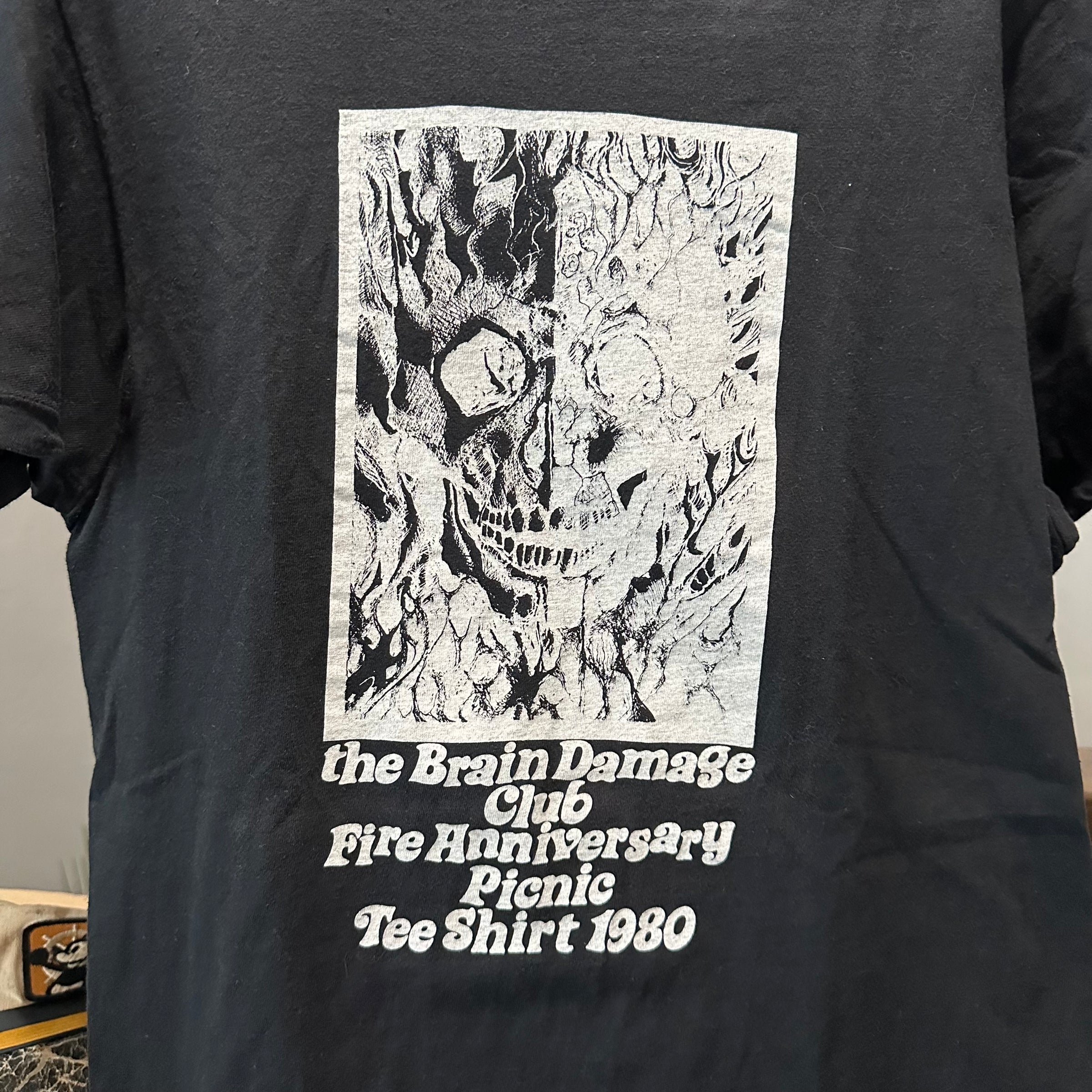 1980 John Mayall The Brain Damage Club Fire Anniversary Picnic T-Shirt Small