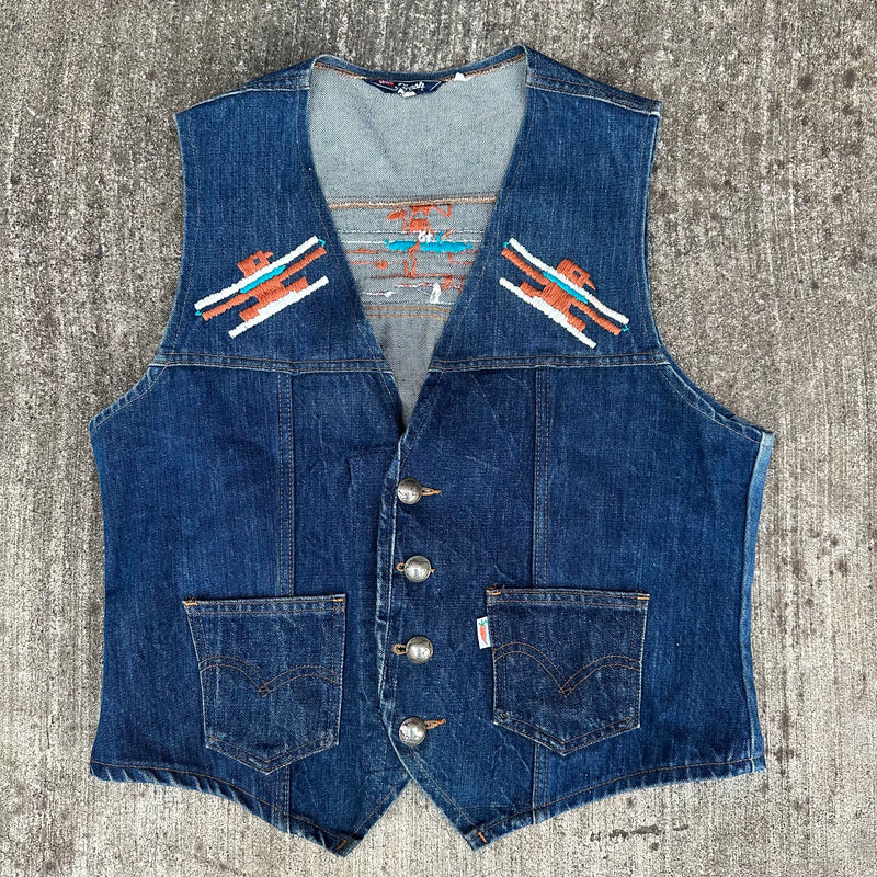 1970’s/80’s Levi’s Fresh Produce Denim Vest S/M