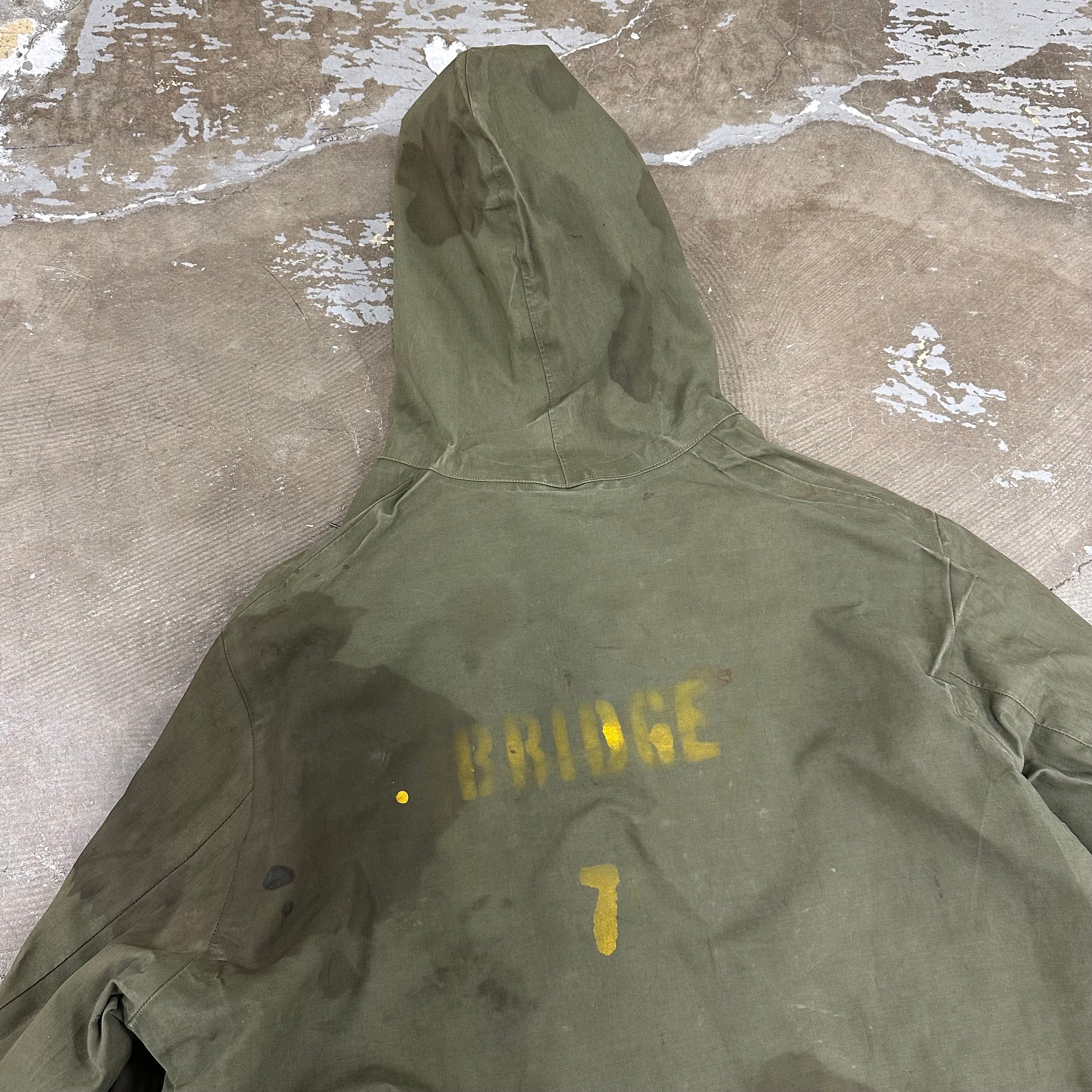 1940’s WWII Stenciled US Navy Wet Weather Parka Large