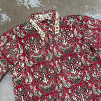 1960’s/70’s Barong Mask Print Cabana Style Shirt M/L
