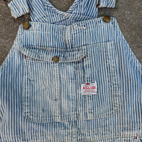1950’s Thrashed Anthony’s Buckhide Hickory Stripe Overalls 38” Waist