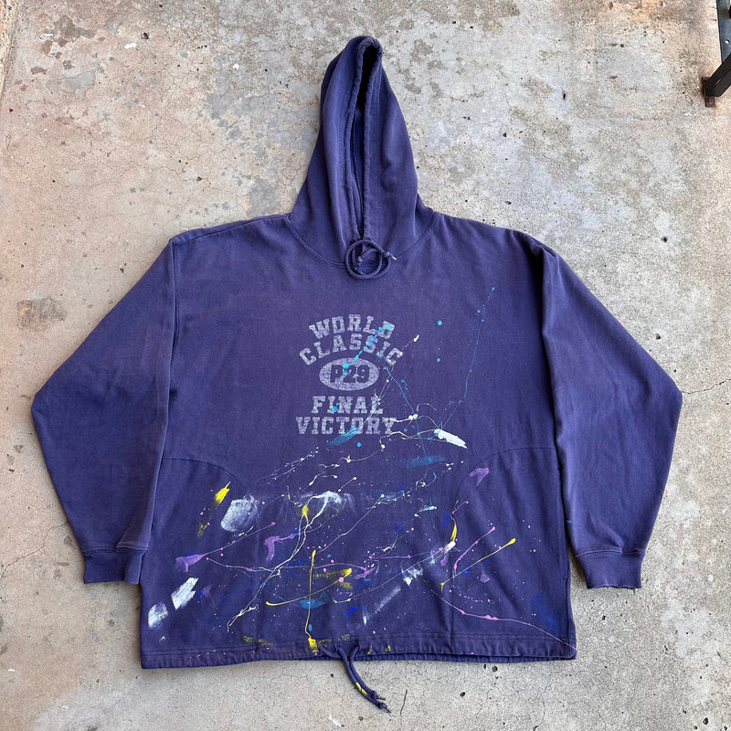 1990’s Gap Paint Splattered D Pocket Hooded Sweatshirt Large
