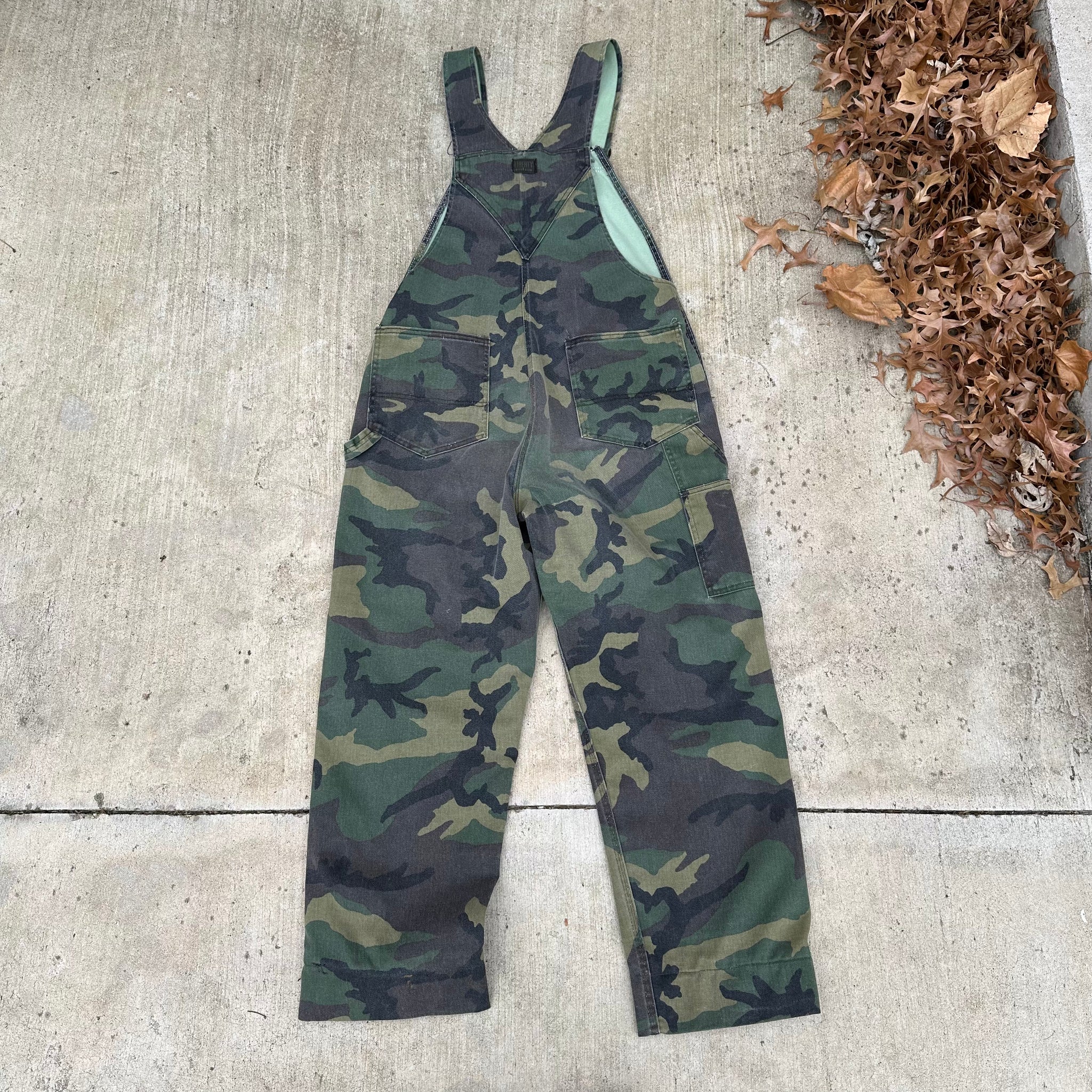 1980’s Liberty Woodland Camo Double Knee Overalls 38” x 29.5”