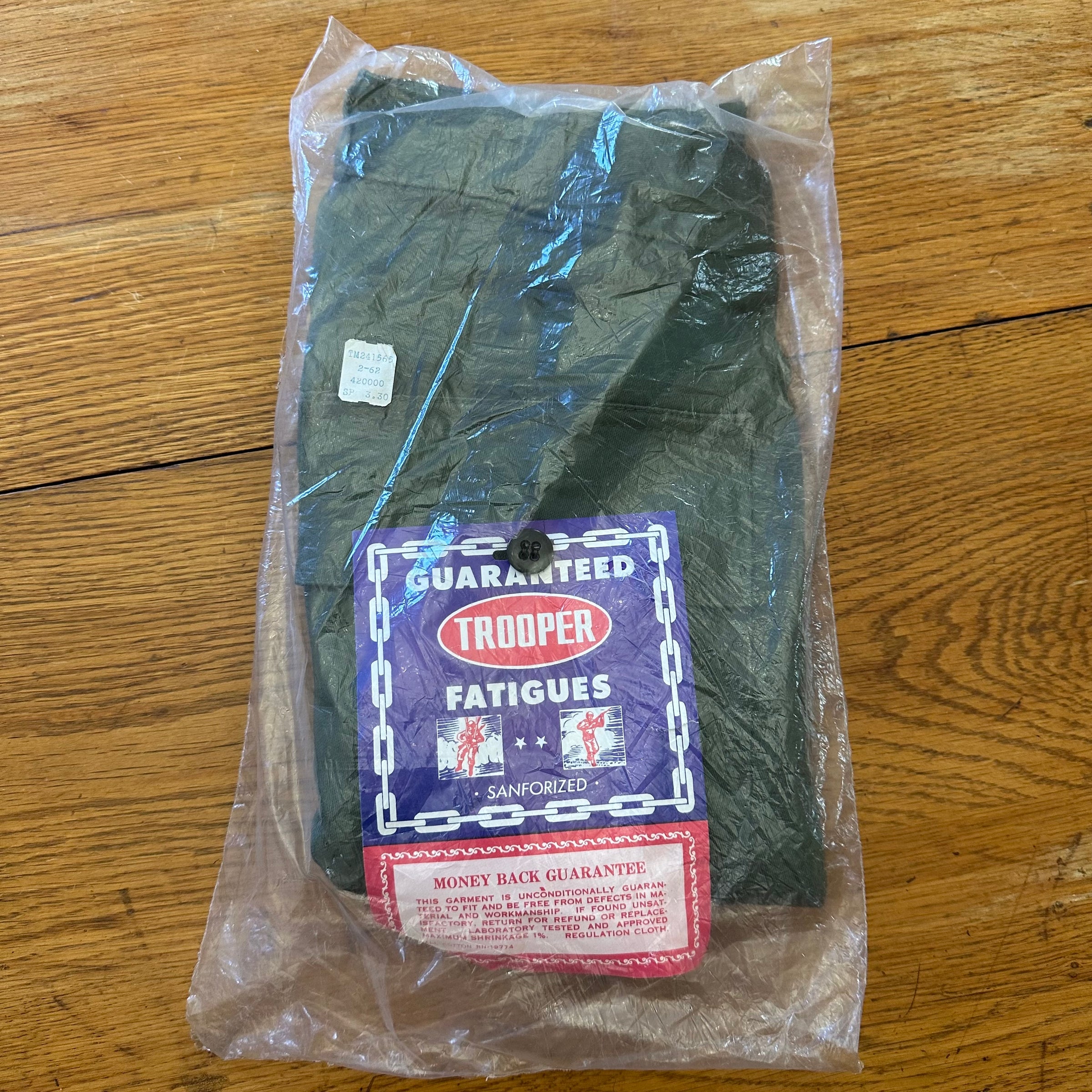 1960’s Deadstock Trooper Fatigue Pants 30” x 32”