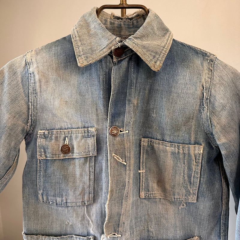 1930’s Baby Sized Railroad Button Denim Chore Jacket