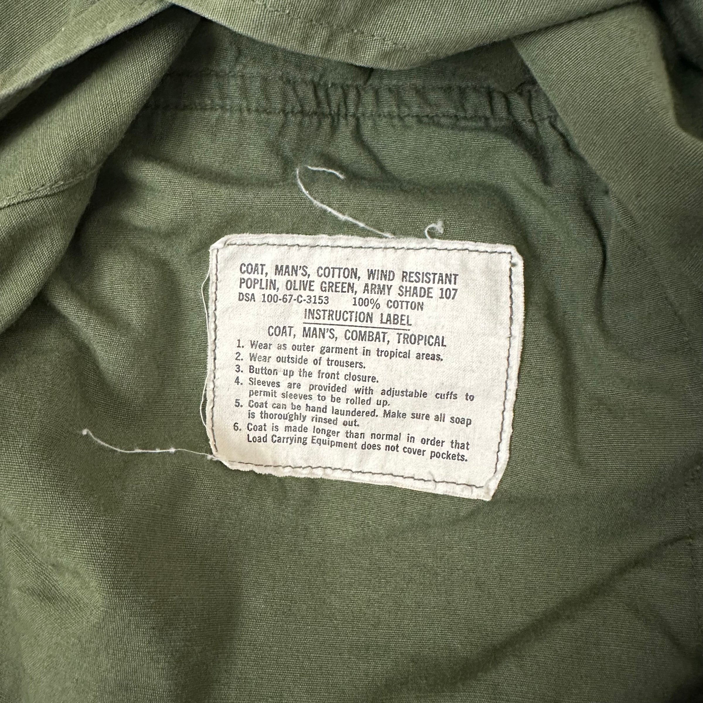 1960’s Vietnam War Poplin Jungle Jacket Small Short