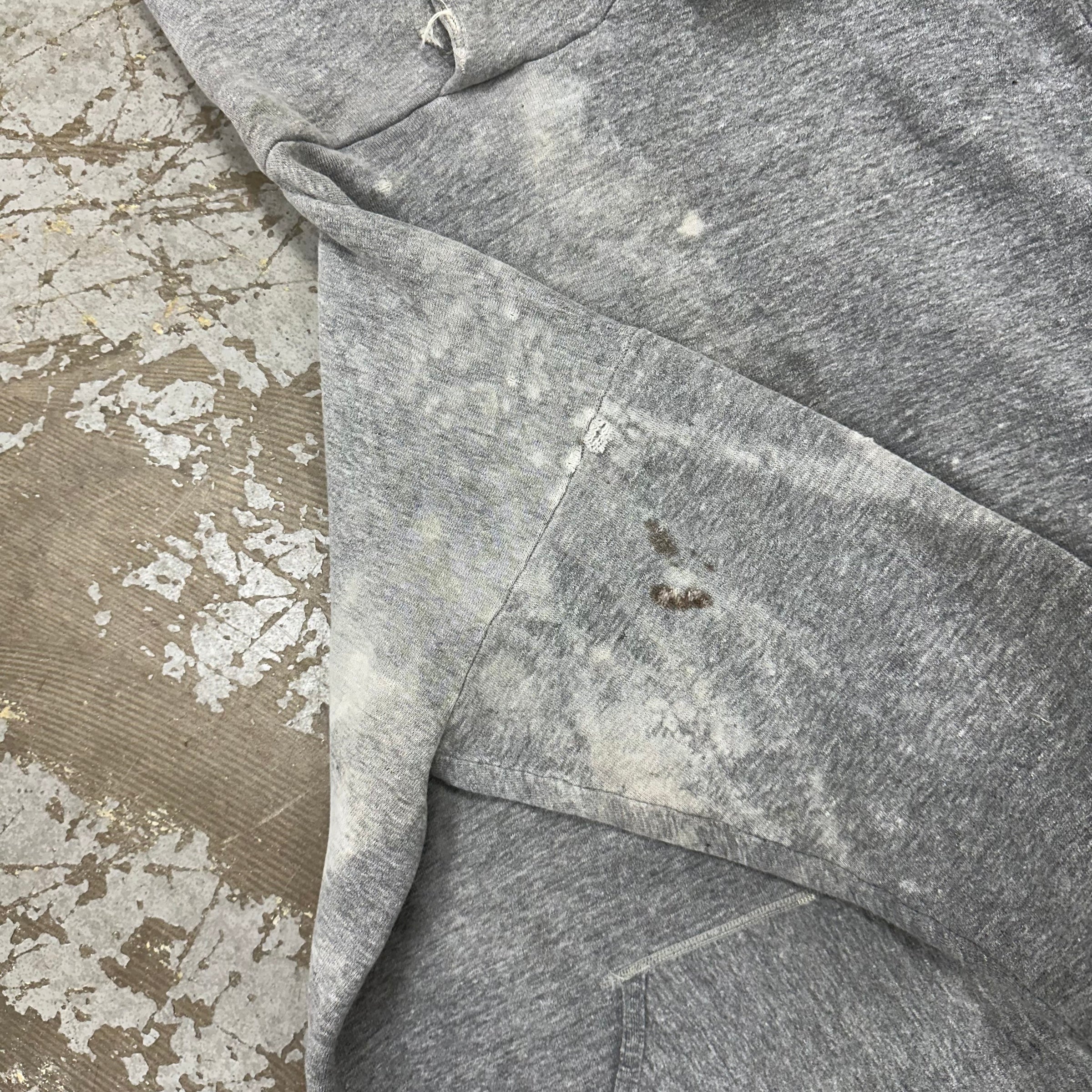 1960’s/70’s Russell Athletic Thrashed Grey Hooded Sweatshirt XL