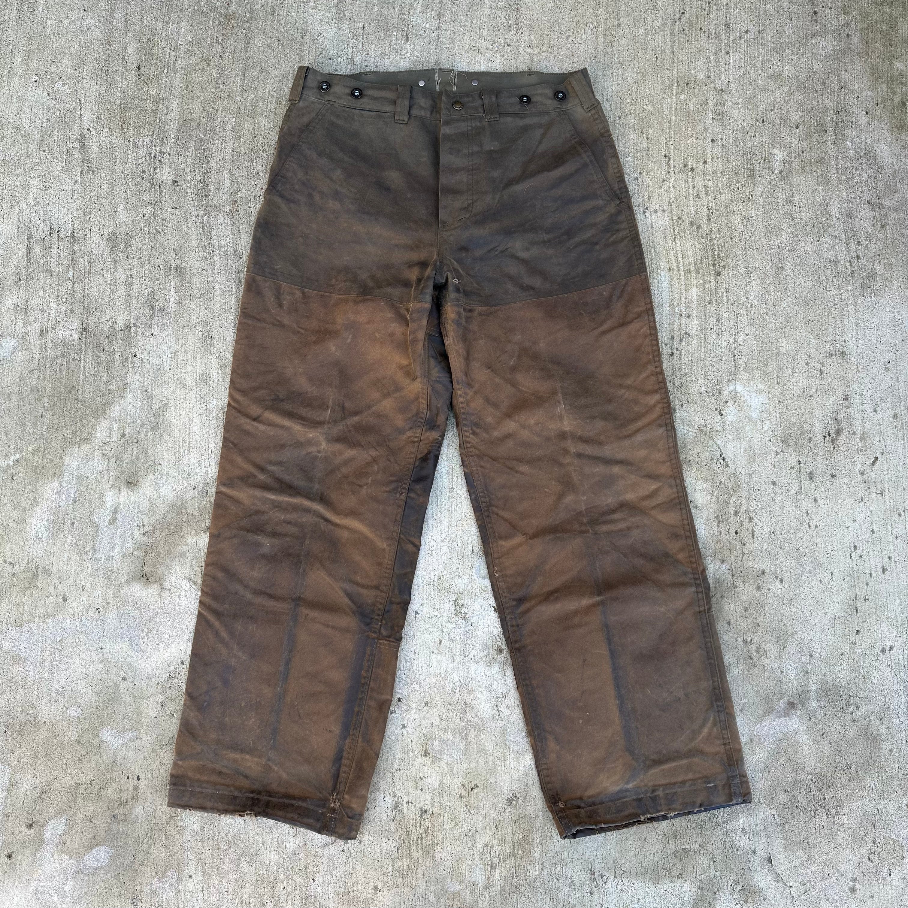 FILSON USA Made Mens Waxed Tin Cloth Double Knee Hunting Pants Style 467  Size 36 | eBay