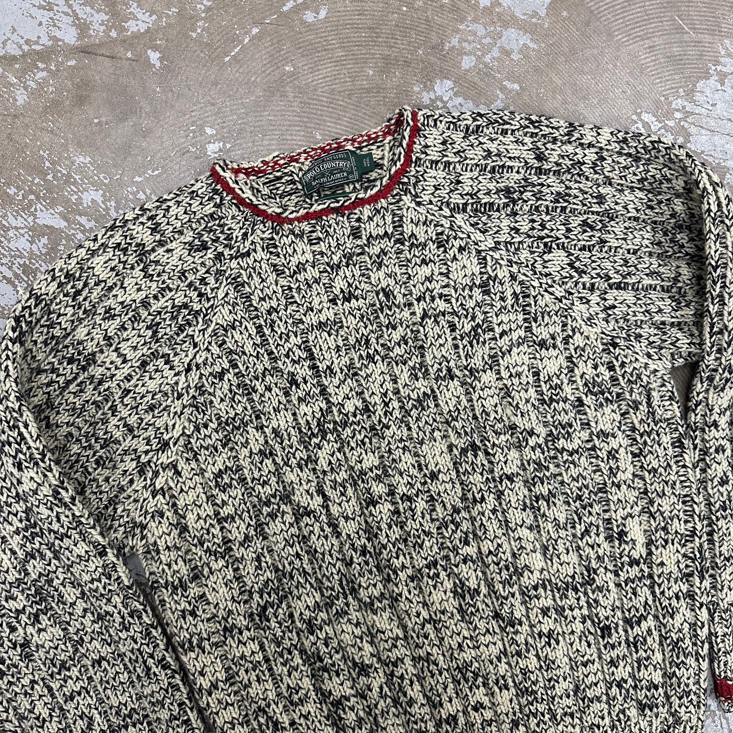 1990’s Polo Country Hand Knit Wool Sweater Medium