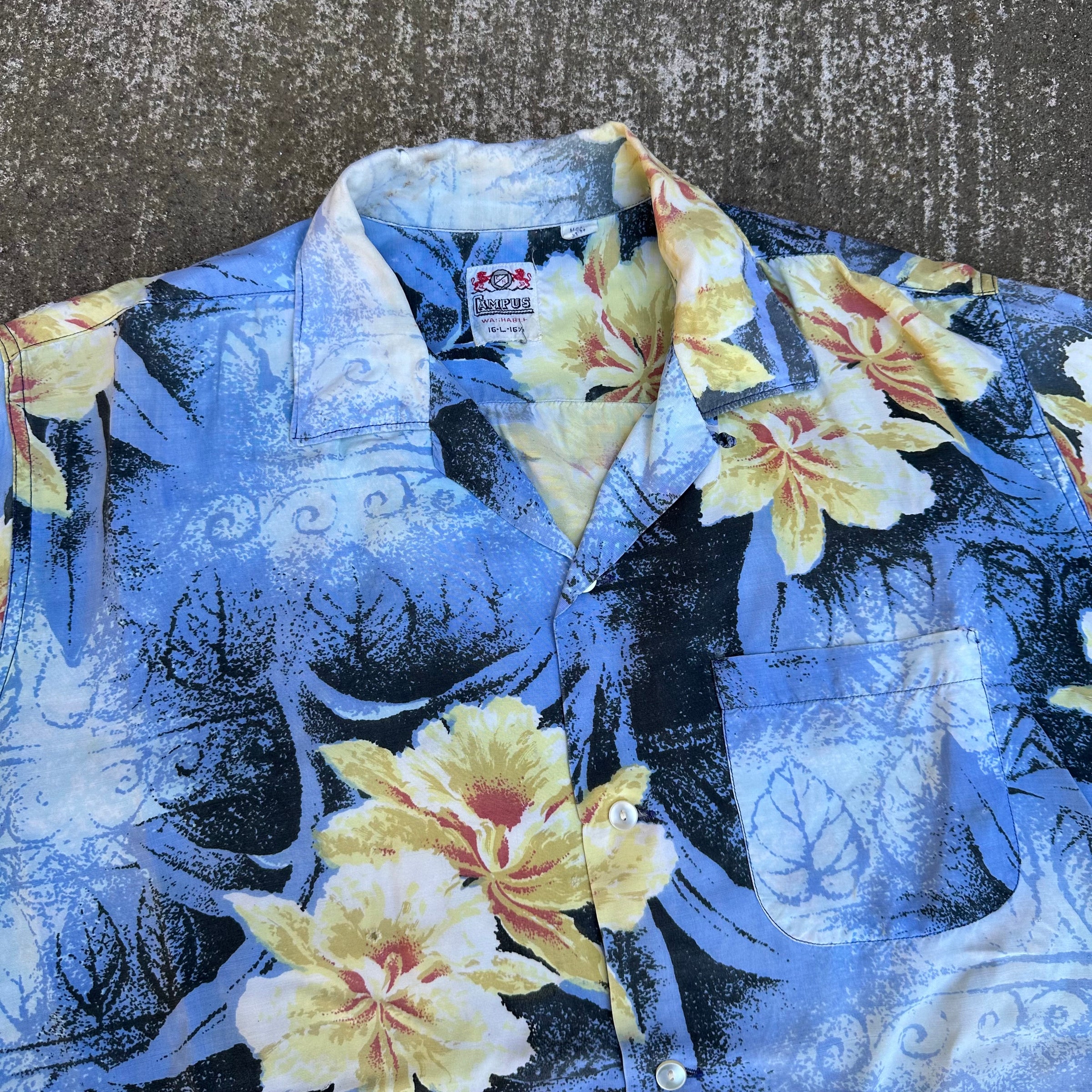 1960’s Campus Rayon Hawaiian Shirt Large