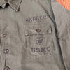 1960’s Vietnam War First Pattern USMC Stenciled Fatigue Shirt Large