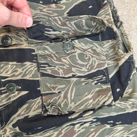 1960’s Vietnam War Silver Tiger Stripe Sleeveless Shirt Size A-M